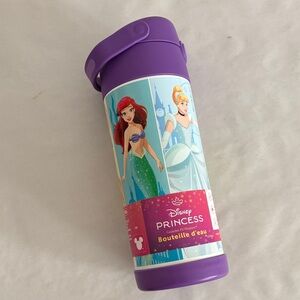 Disney Princess Purple Thermos with Ariel and Cinderella water bottle, no straw